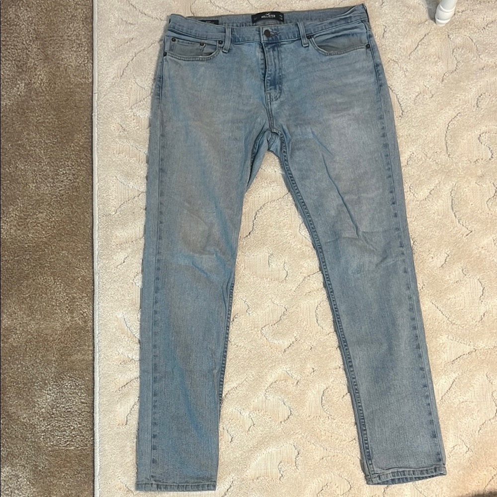 USED Hollister Men's Blue Jeans 34x34 Skinny